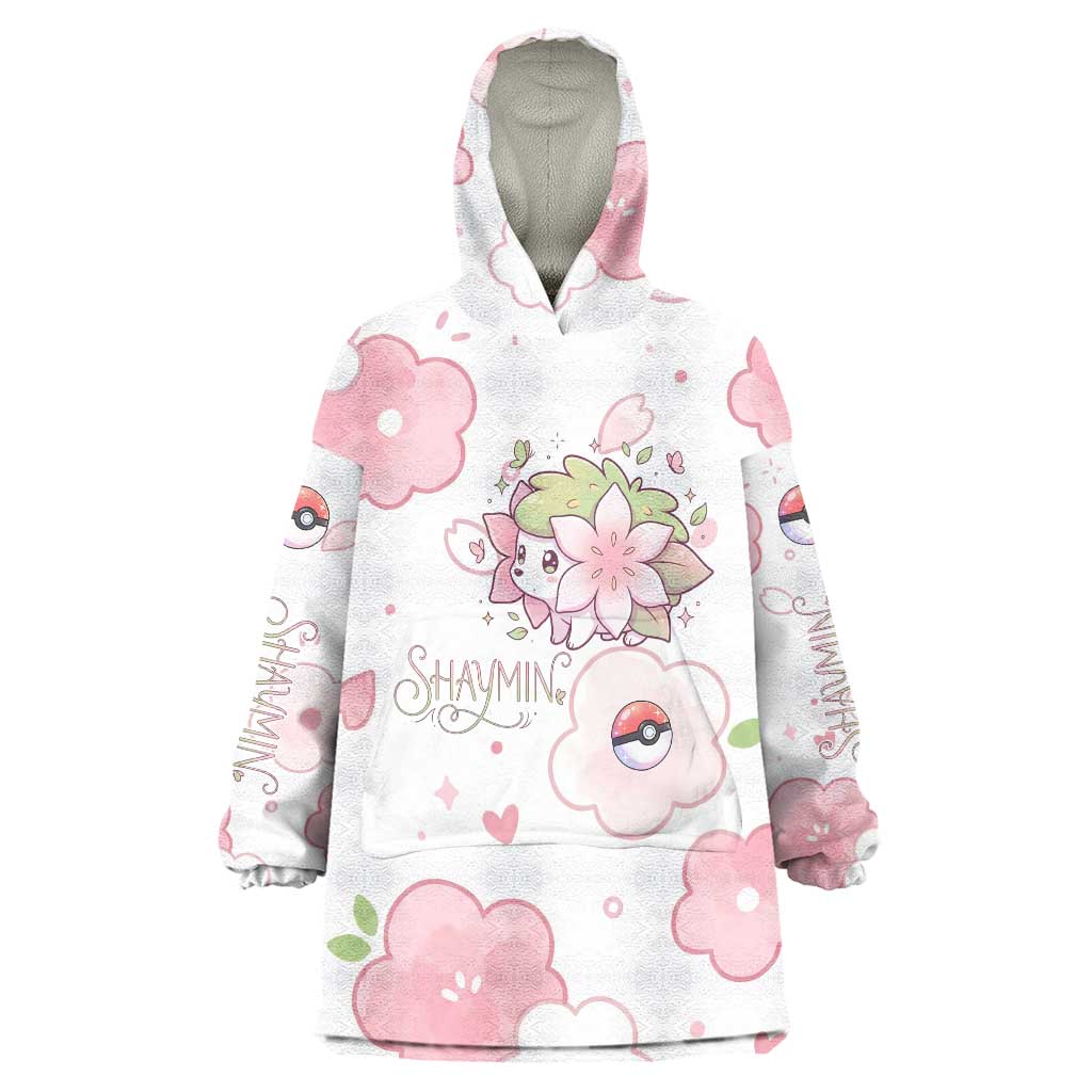 Shaymin Wearable Blanket Hoodie Floral Pastel Blossom Art