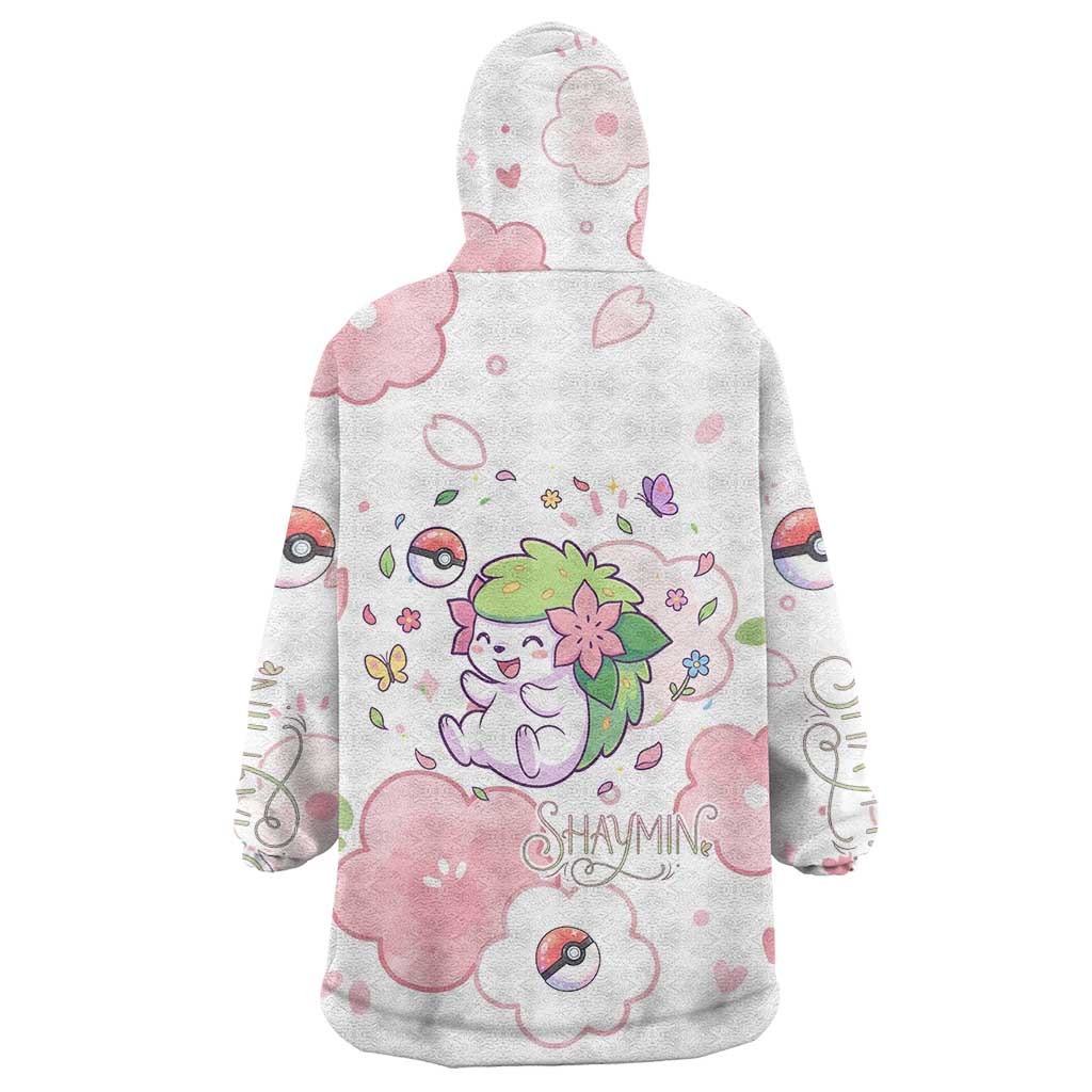 Shaymin Wearable Blanket Hoodie Floral Pastel Blossom Art