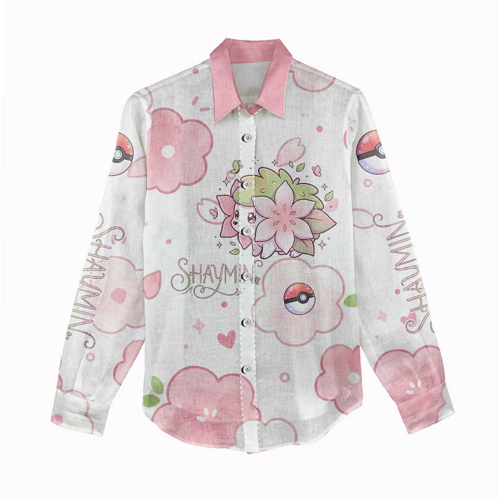 Shaymin Women Casual Shirt Floral Pastel Blossom Art