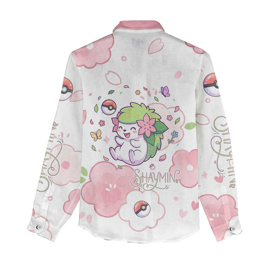 Shaymin Women Casual Shirt Floral Pastel Blossom Art
