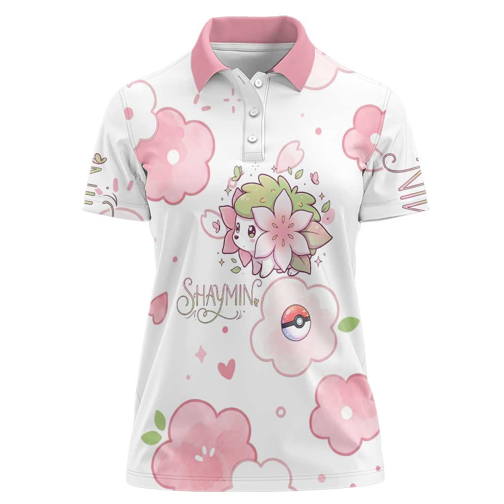 Shaymin Women Polo Shirt Floral Pastel Blossom Art