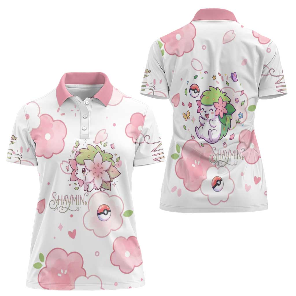 Shaymin Women Polo Shirt Floral Pastel Blossom Art
