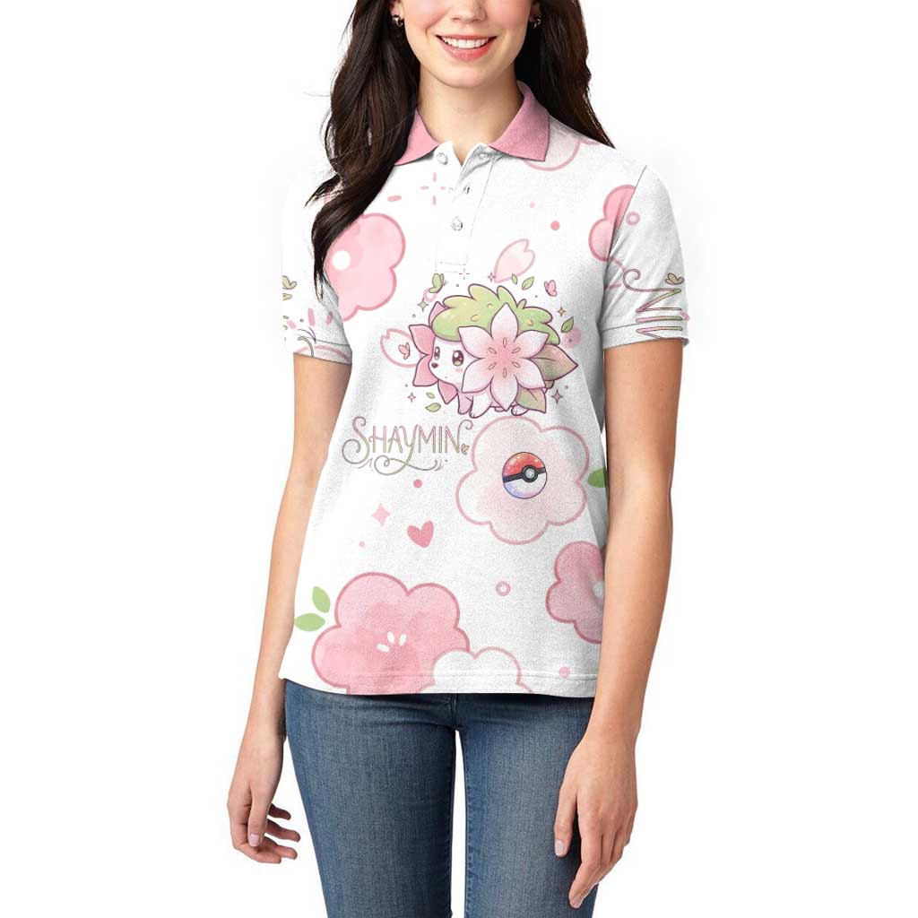 Shaymin Women Polo Shirt Floral Pastel Blossom Art