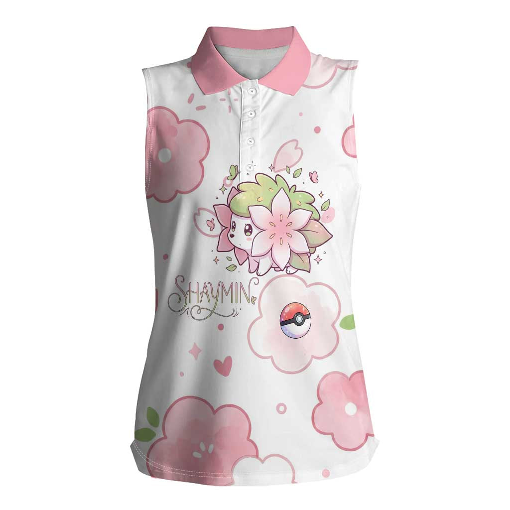 Shaymin Women Sleeveless Polo Shirt Floral Pastel Blossom Art