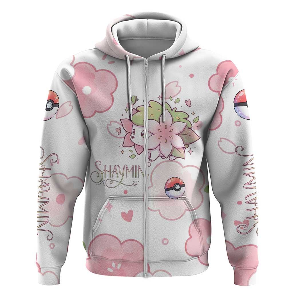 Shaymin Zip Hoodie Floral Pastel Blossom Art