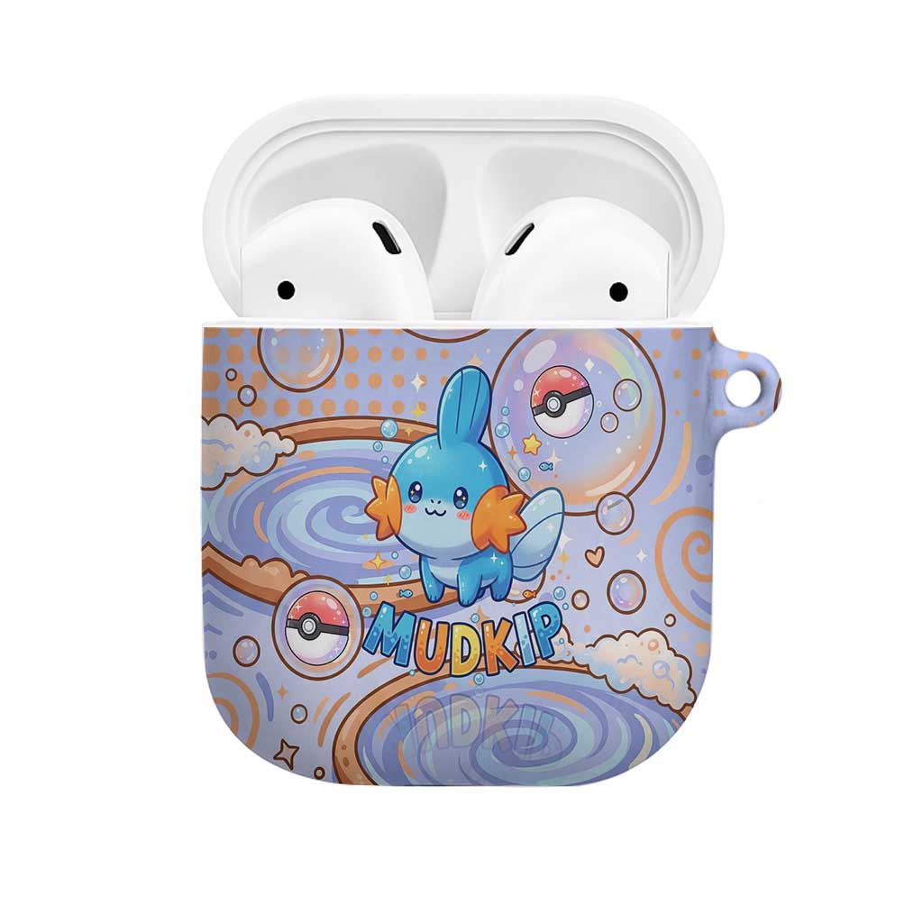 Mudkip AirPods Case Playful Pastel Water Bubble Art