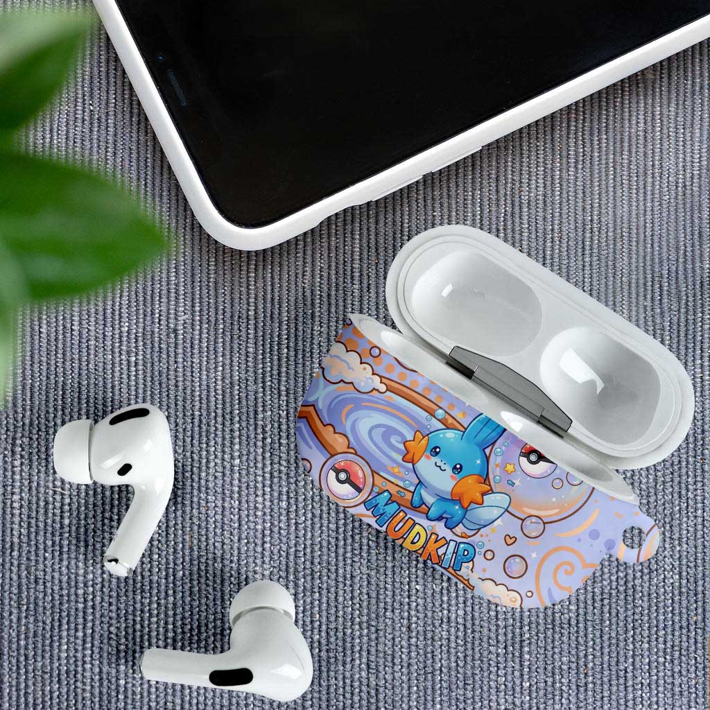 Mudkip AirPods Case Playful Pastel Water Bubble Art