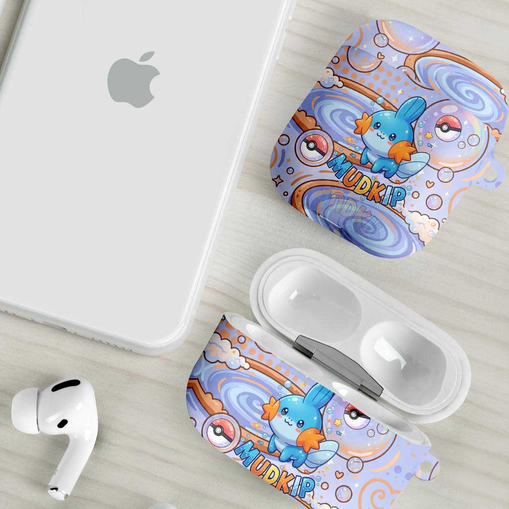 Mudkip AirPods Case Playful Pastel Water Bubble Art