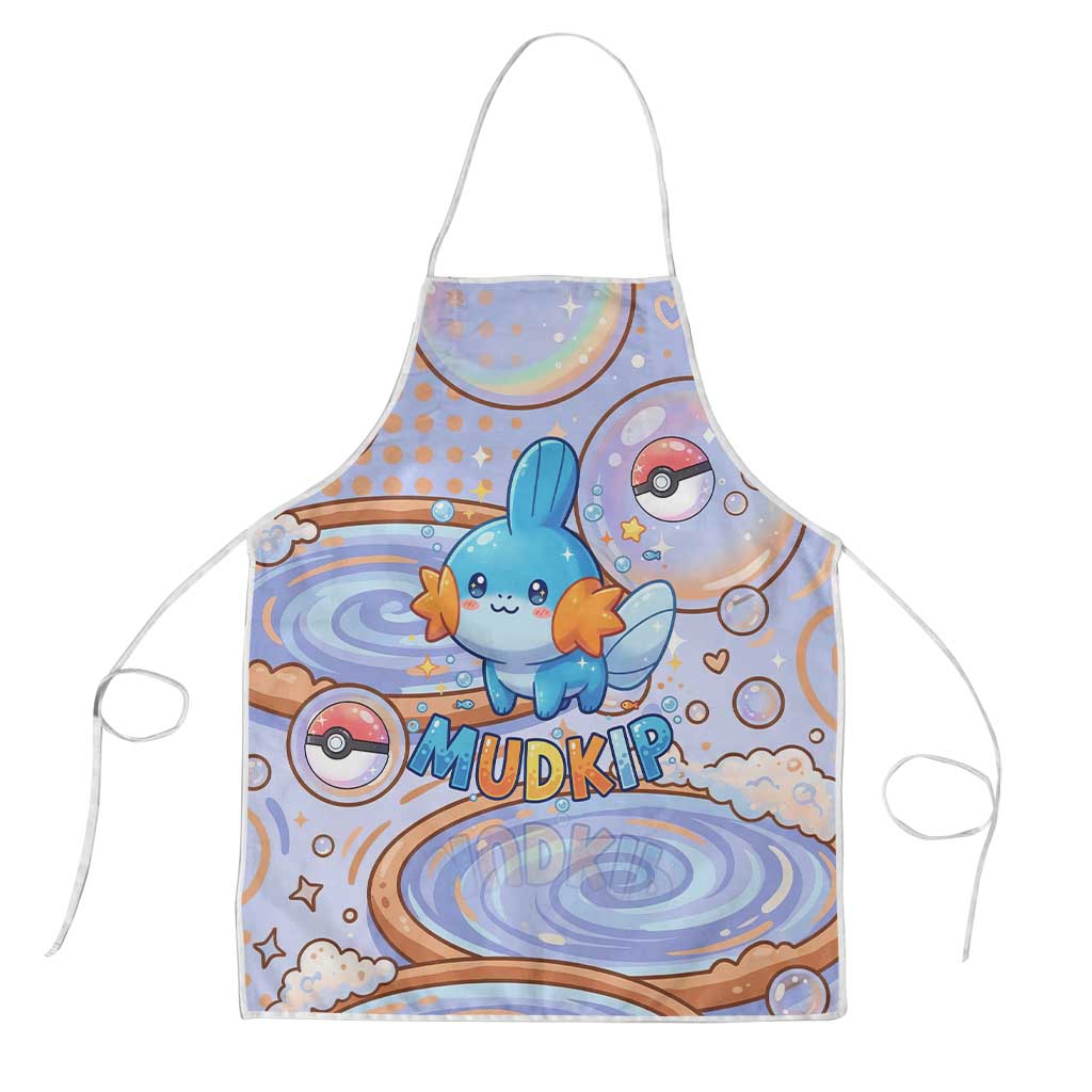Mudkip Apron Playful Pastel Water Bubble Art
