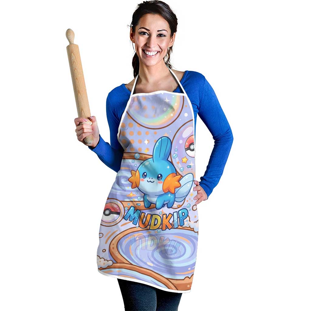 Mudkip Apron Playful Pastel Water Bubble Art