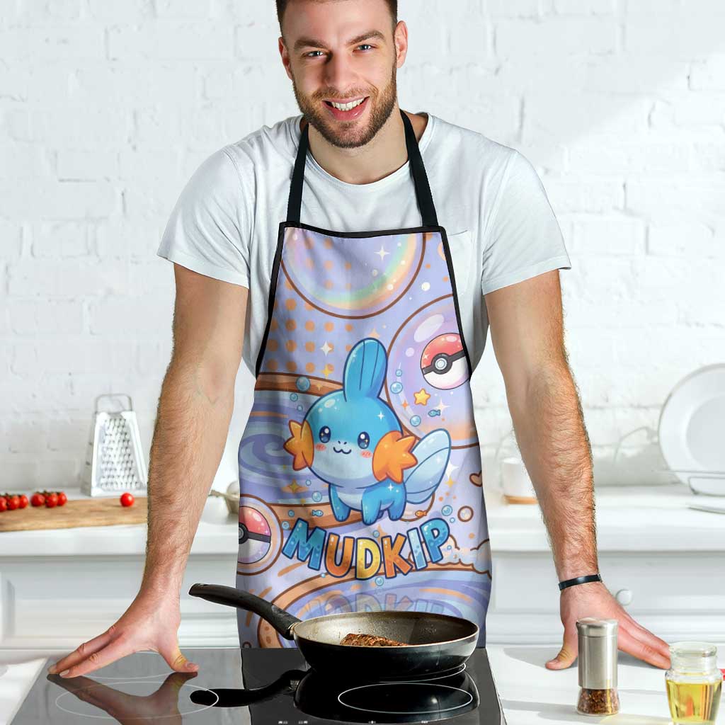 Mudkip Apron Playful Pastel Water Bubble Art