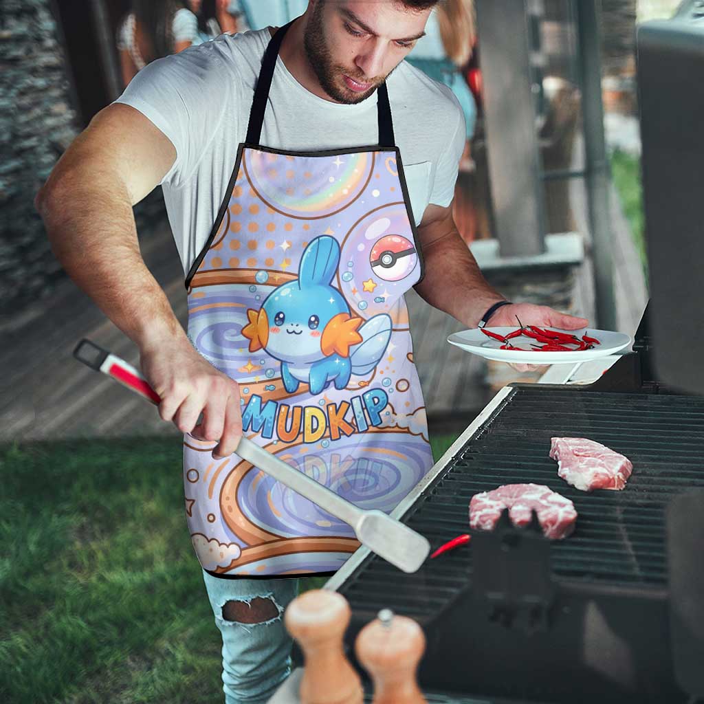 Mudkip Apron Playful Pastel Water Bubble Art