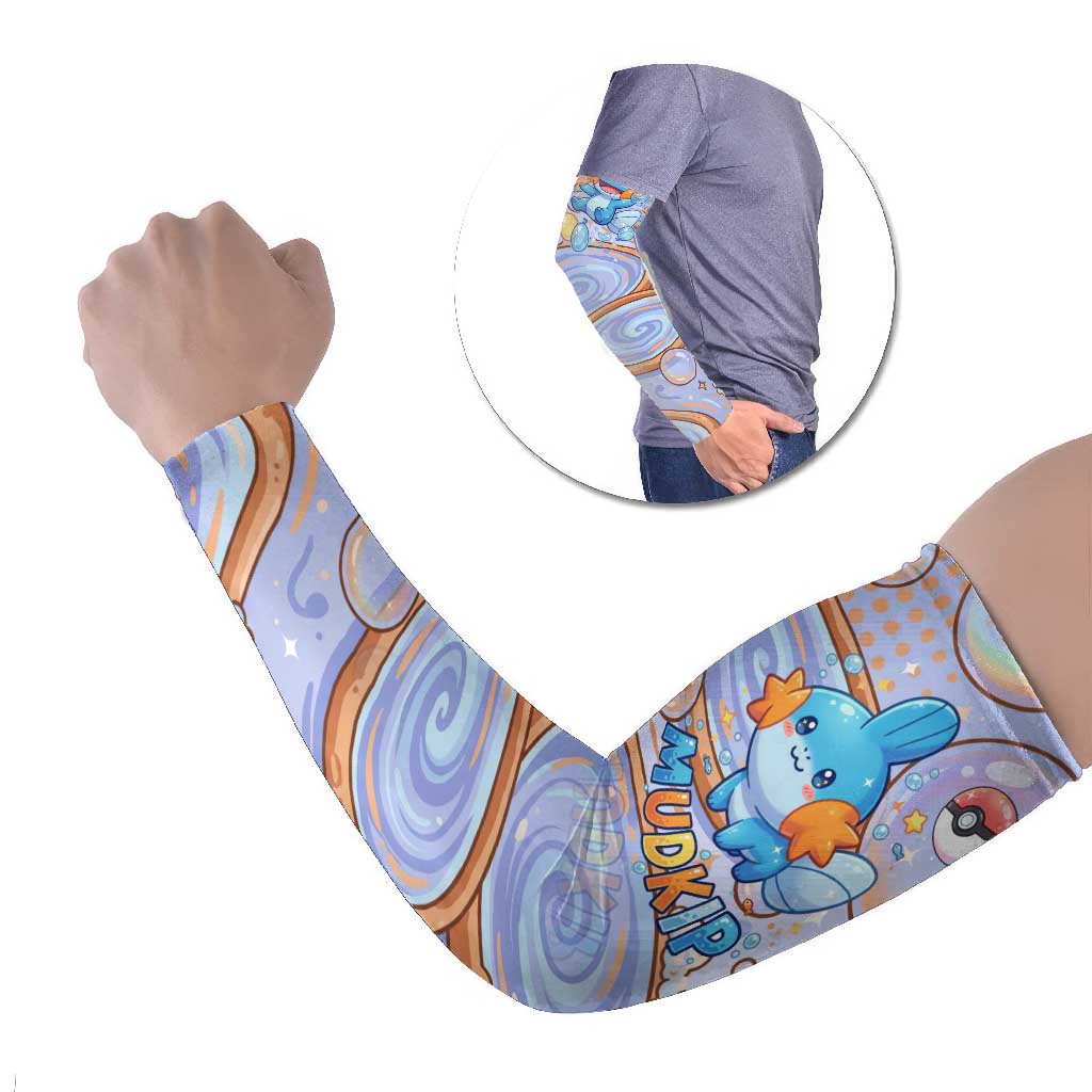 Mudkip Arm Sleeves Playful Pastel Water Bubble Art