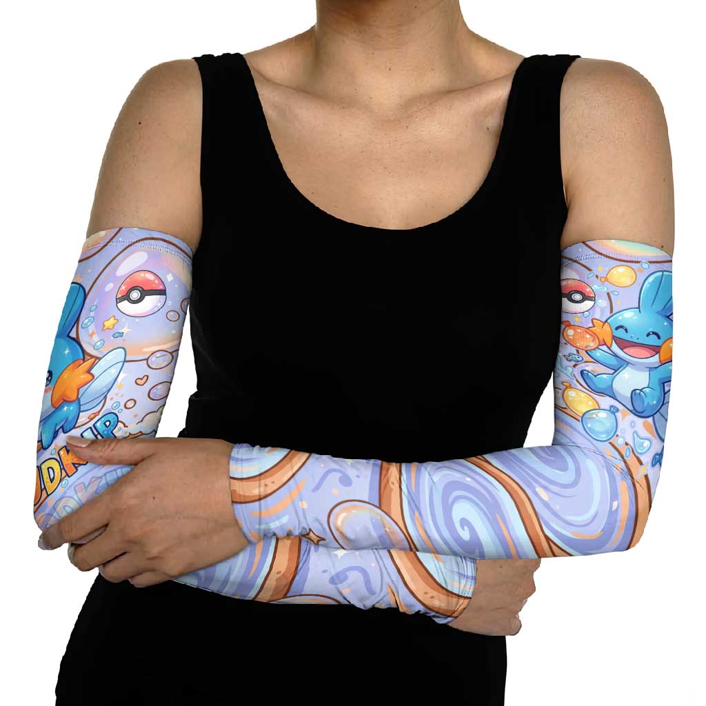 Mudkip Arm Sleeves Playful Pastel Water Bubble Art