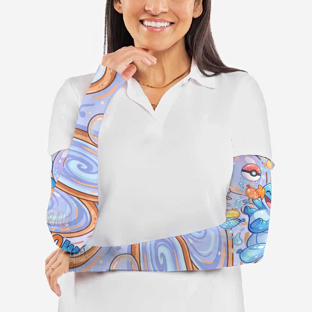 Mudkip Arm Sleeves Playful Pastel Water Bubble Art