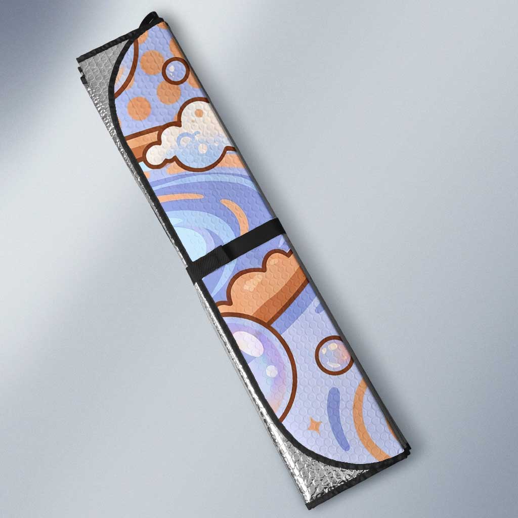 Mudkip Auto Sun Shade Playful Pastel Water Bubble Art