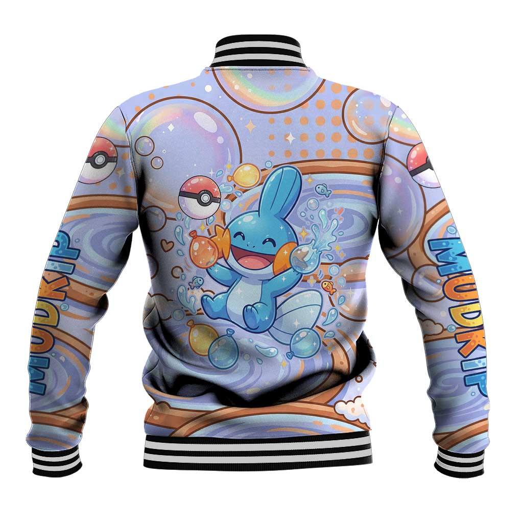 Mudkip Baseball Jacket Playful Pastel Water Bubble Art