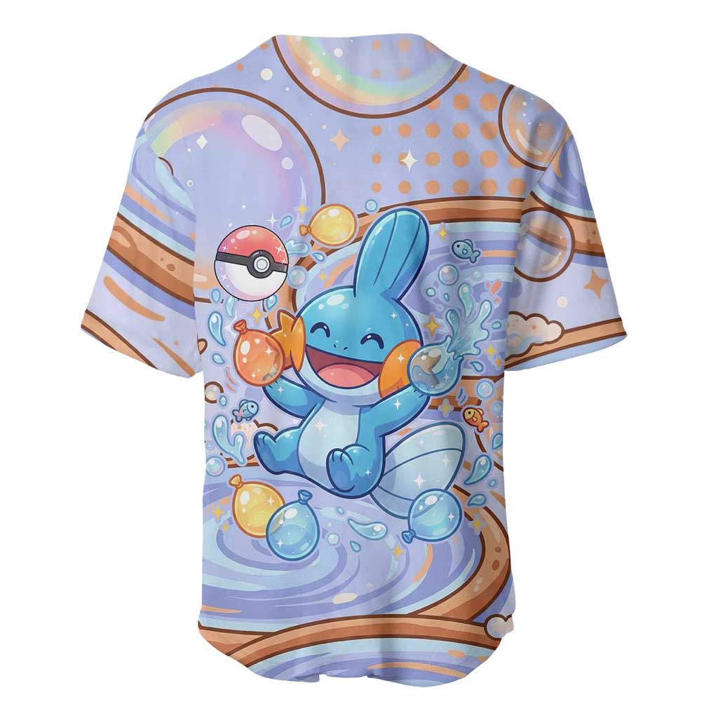 Mudkip Baseball Jersey Playful Pastel Water Bubble Art