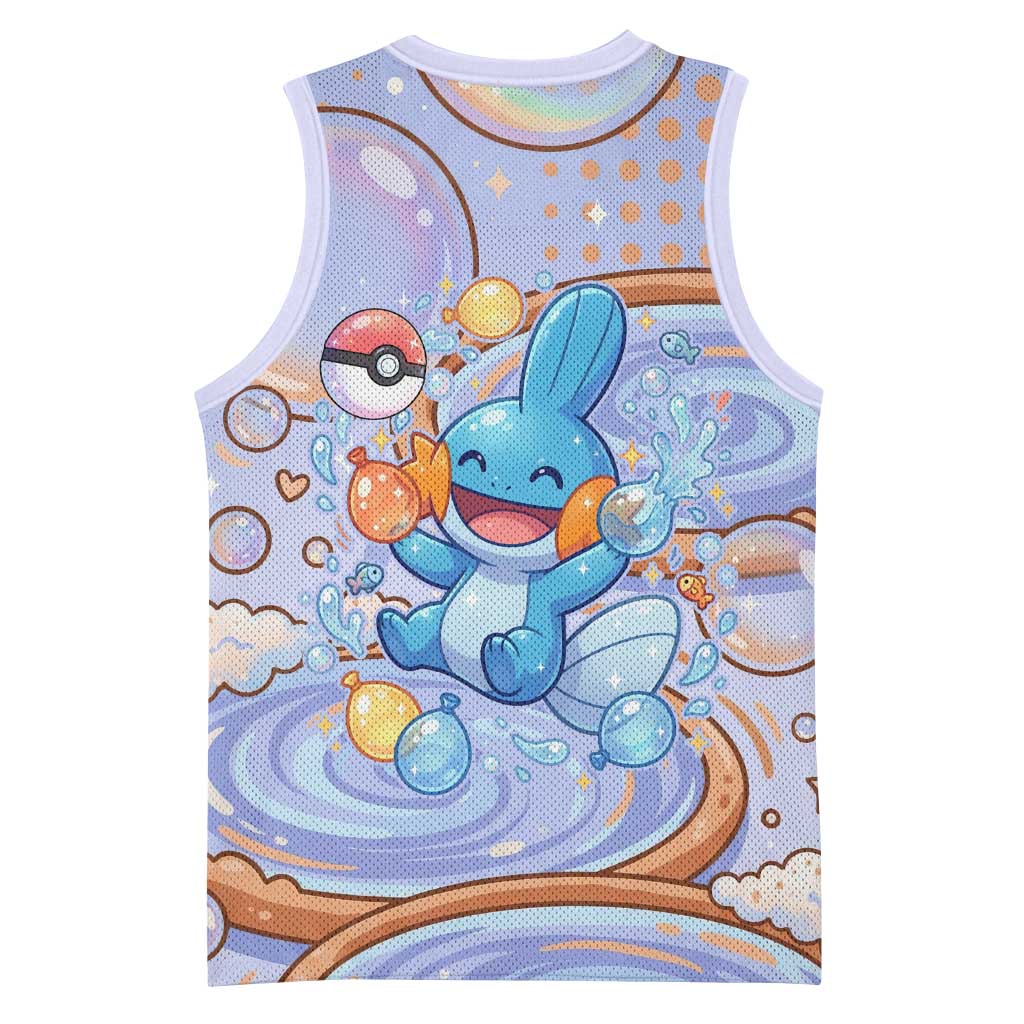 Mudkip Basketball Jersey Playful Pastel Water Bubble Art