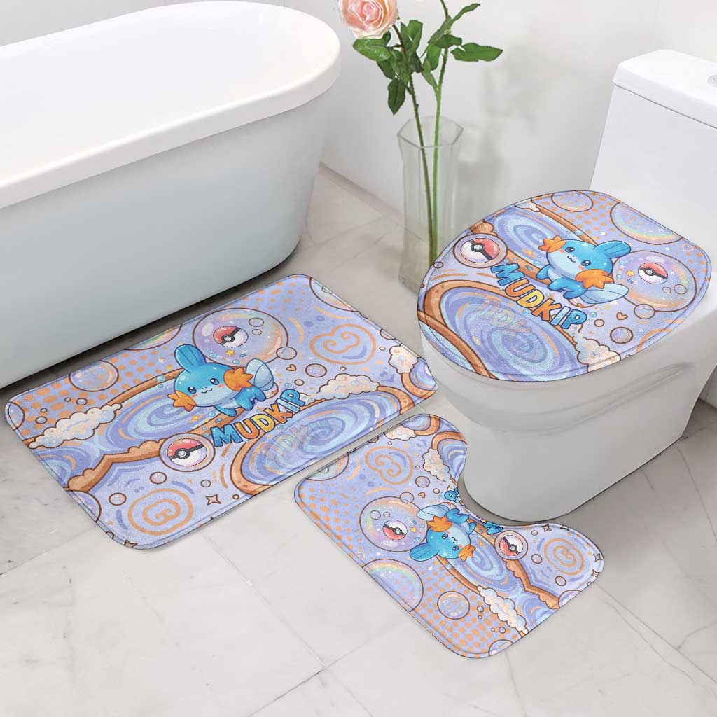 Mudkip Bathroom Set Playful Pastel Water Bubble Art