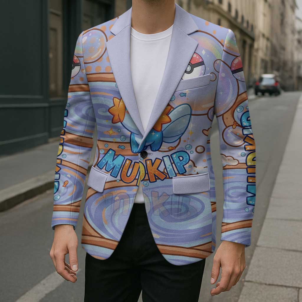 Mudkip Blazer Playful Pastel Water Bubble Art