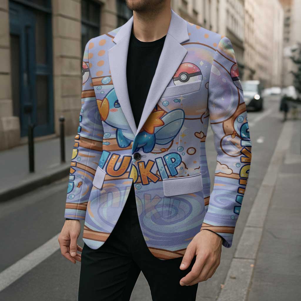 Mudkip Blazer Playful Pastel Water Bubble Art