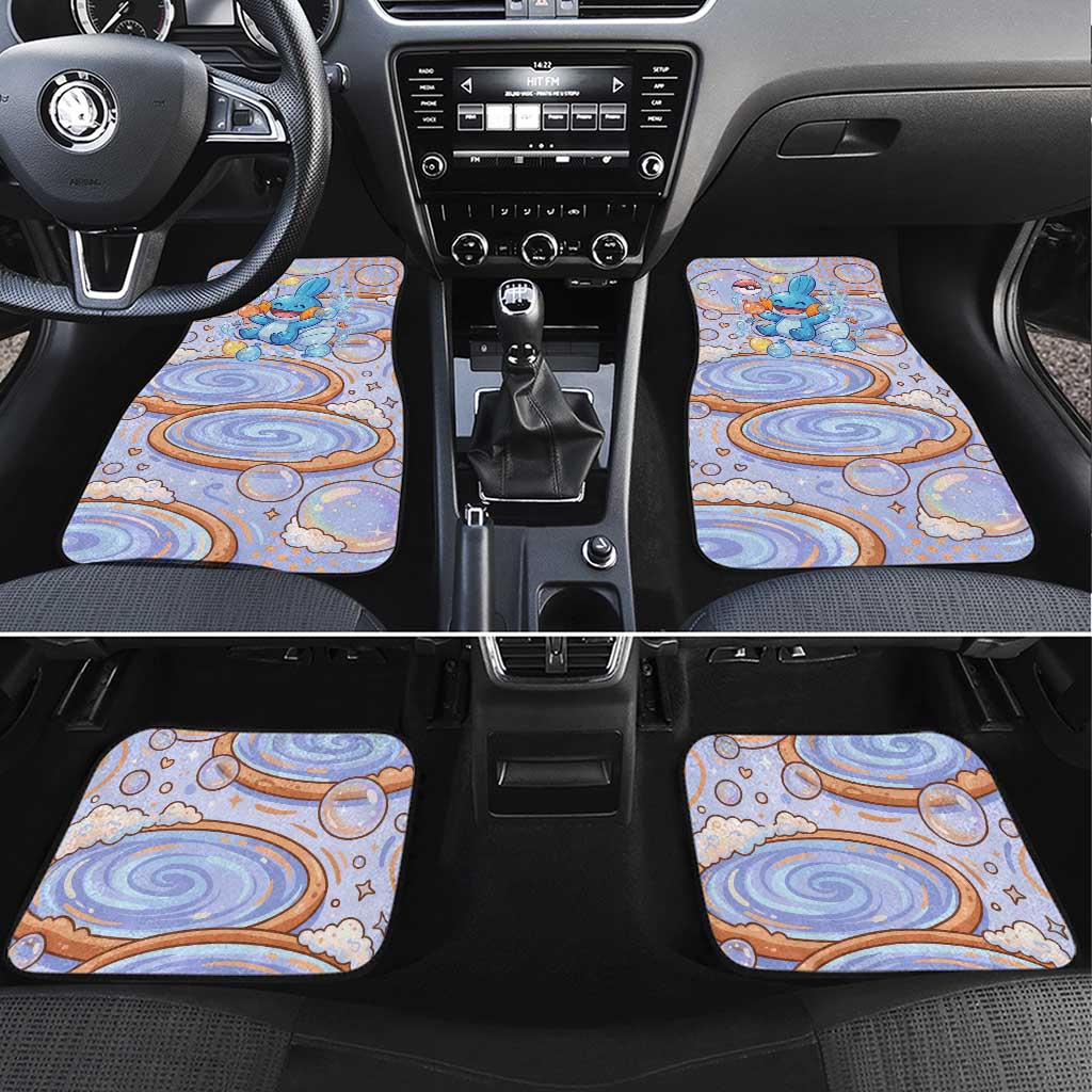 Mudkip Car Mats Playful Pastel Water Bubble Art