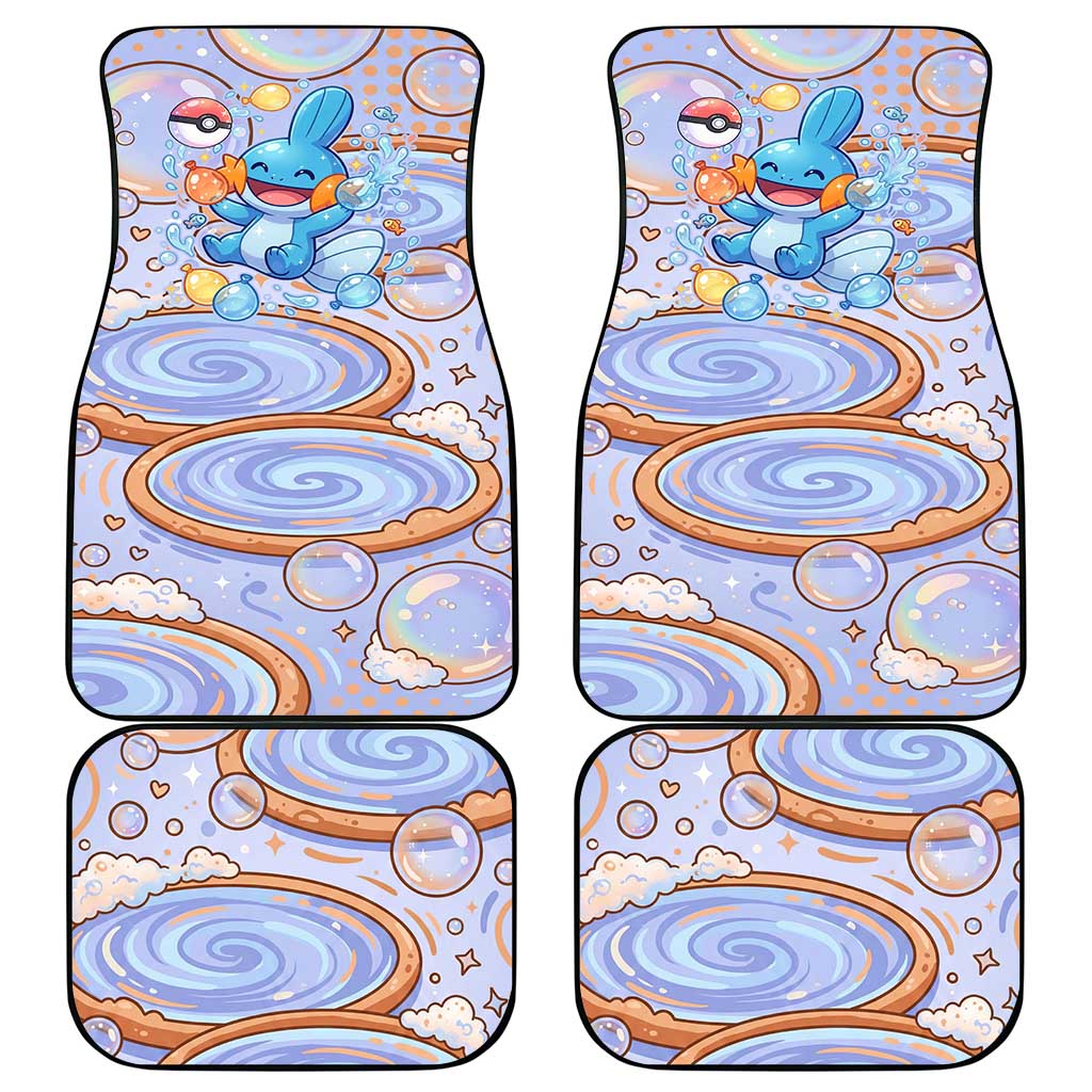 Mudkip Car Mats Playful Pastel Water Bubble Art