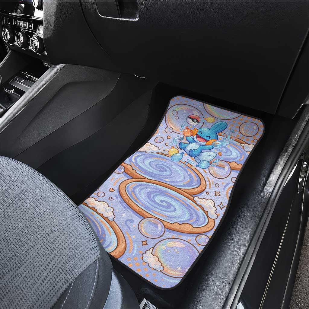 Mudkip Car Mats Playful Pastel Water Bubble Art