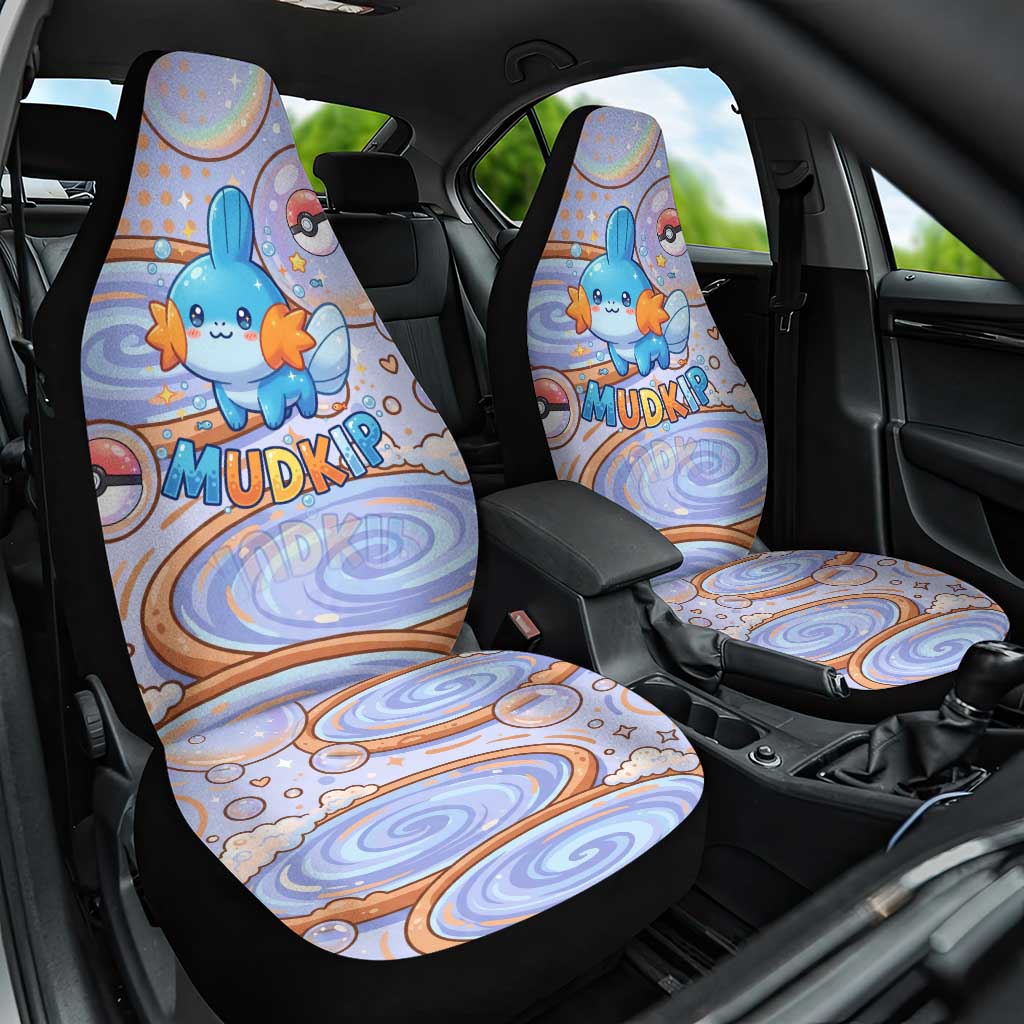 Mudkip Car Seat Cover Playful Pastel Water Bubble Art
