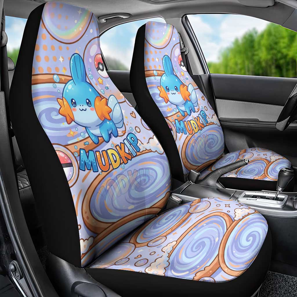 Mudkip Car Seat Cover Playful Pastel Water Bubble Art