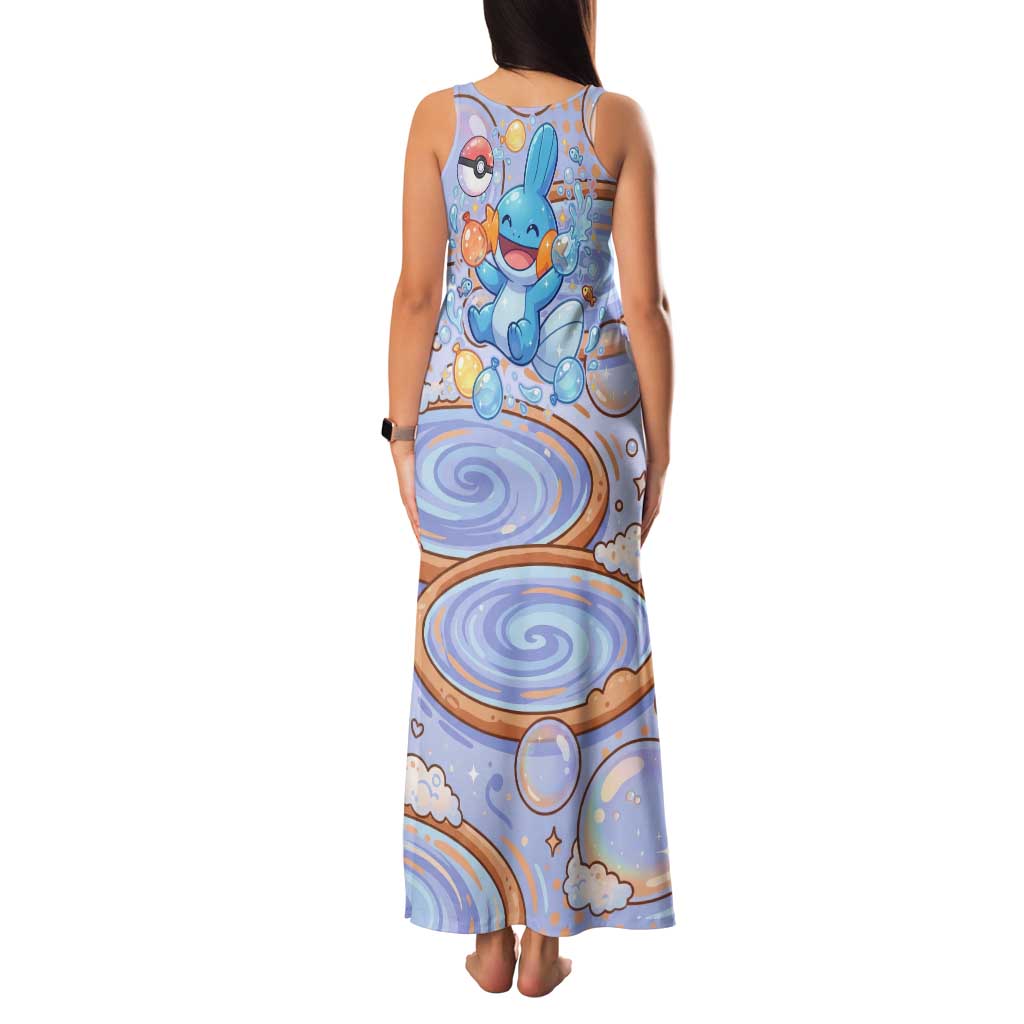 Mudkip Family Matching Tank Maxi Dress and Hawaiian Shirt Playful Pastel Water Bubble Art