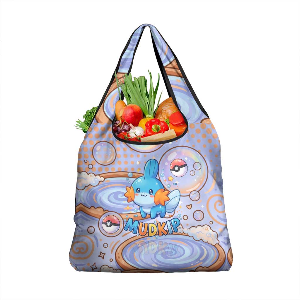 Mudkip Grocery Bag Playful Pastel Water Bubble Art