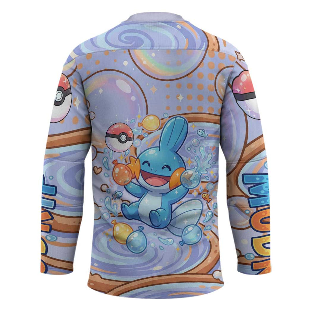 Mudkip Hockey Jersey Playful Pastel Water Bubble Art
