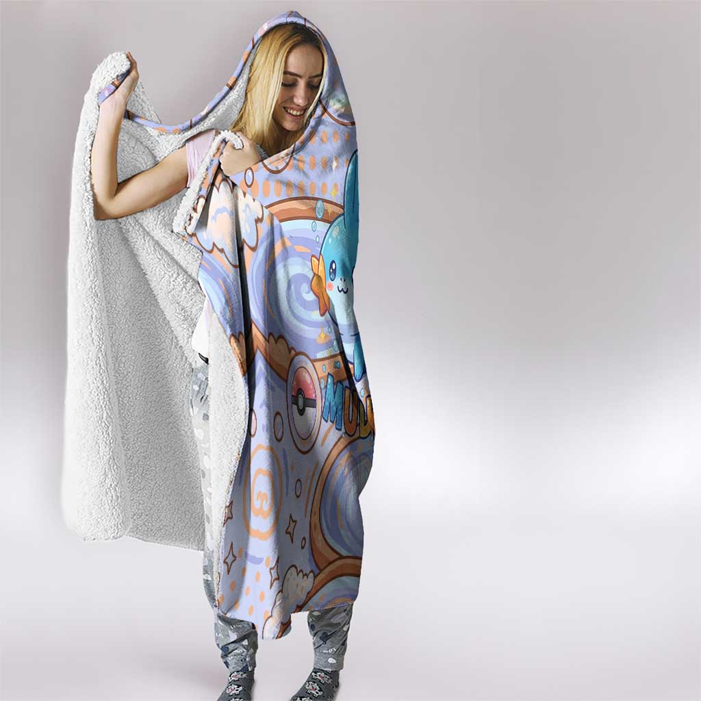 Mudkip Hooded Blanket Playful Pastel Water Bubble Art