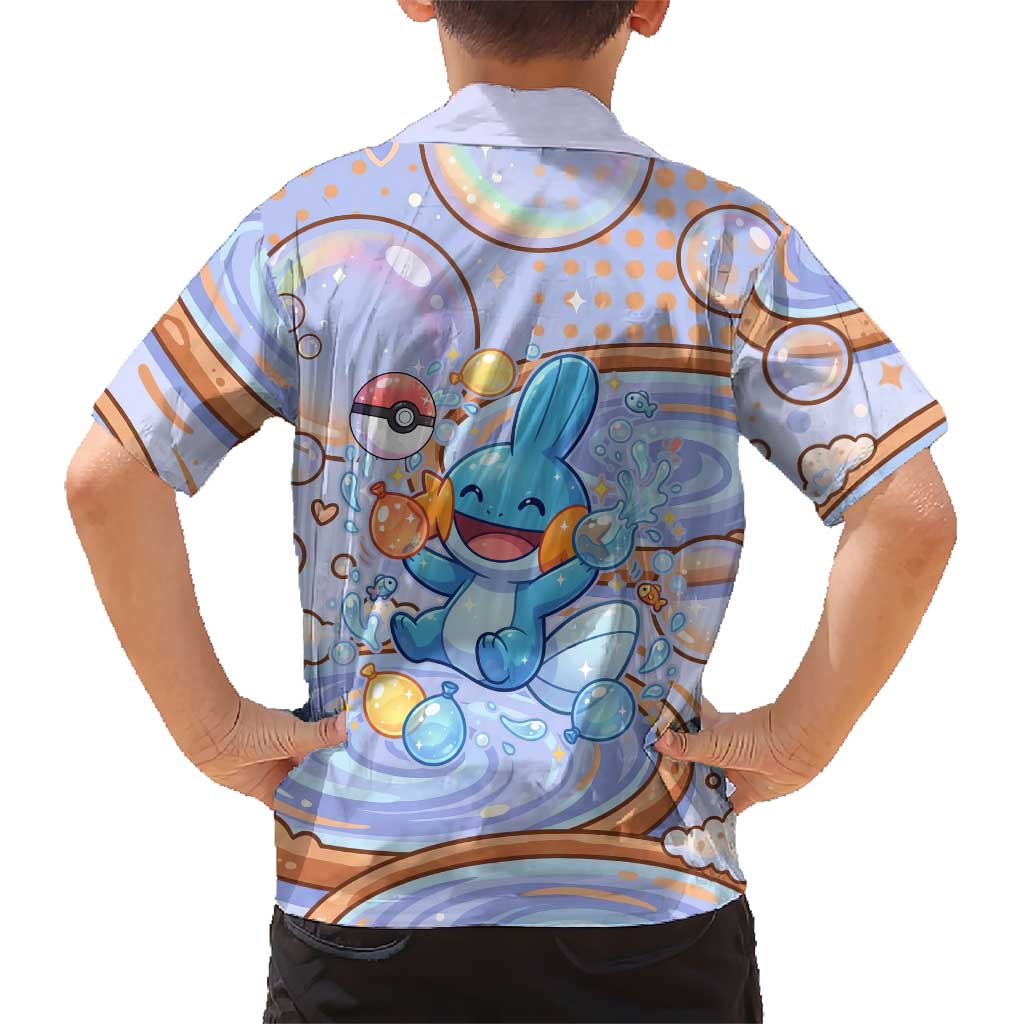 Mudkip Kid Hawaiian Shirt Playful Pastel Water Bubble Art