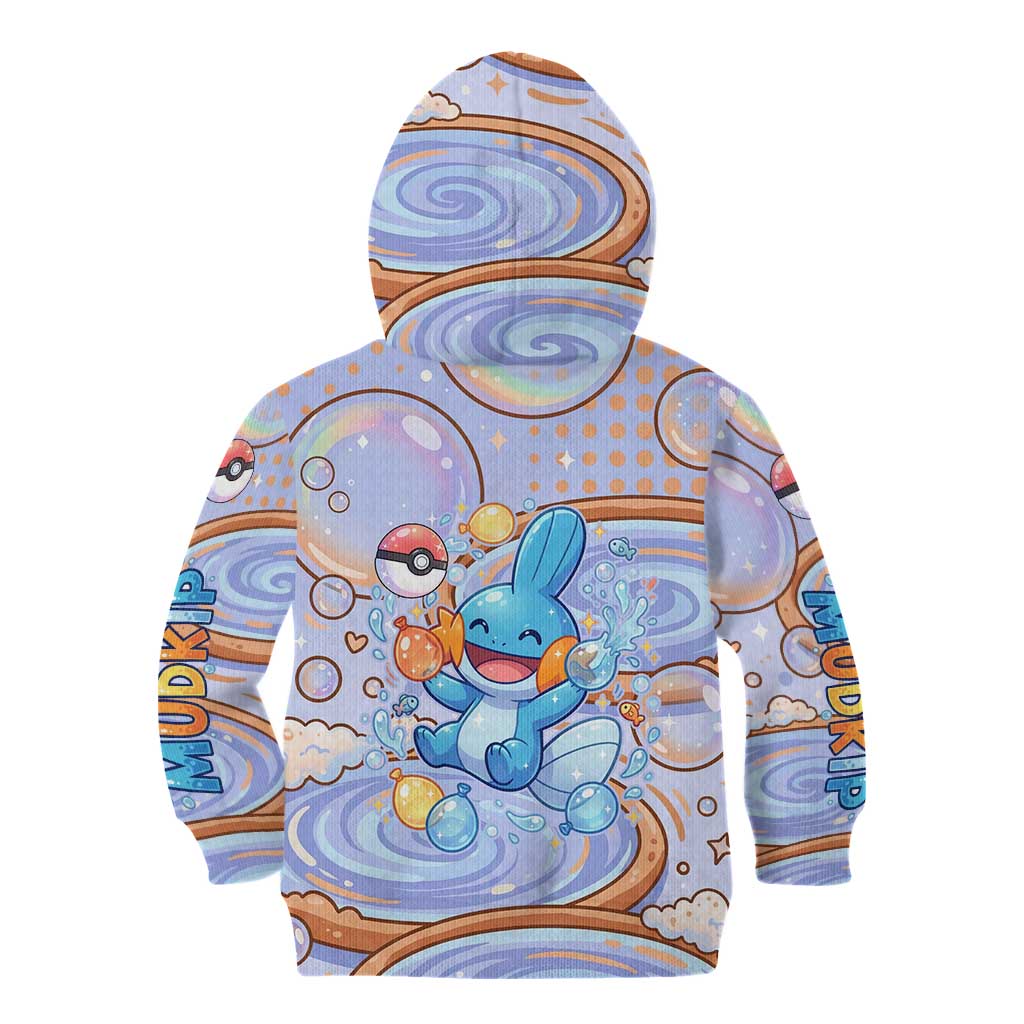 Mudkip Kid Hoodie Playful Pastel Water Bubble Art