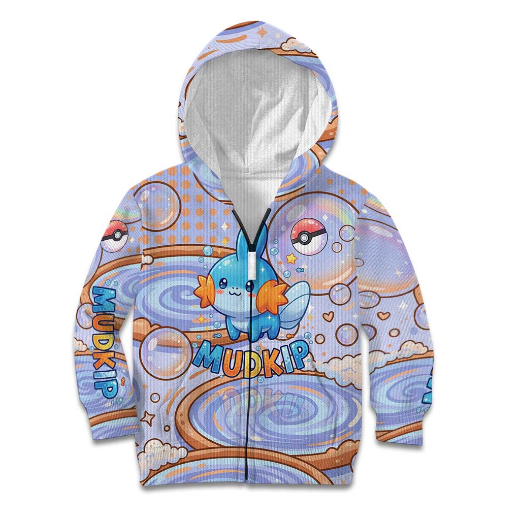 Mudkip Kid Hoodie Playful Pastel Water Bubble Art
