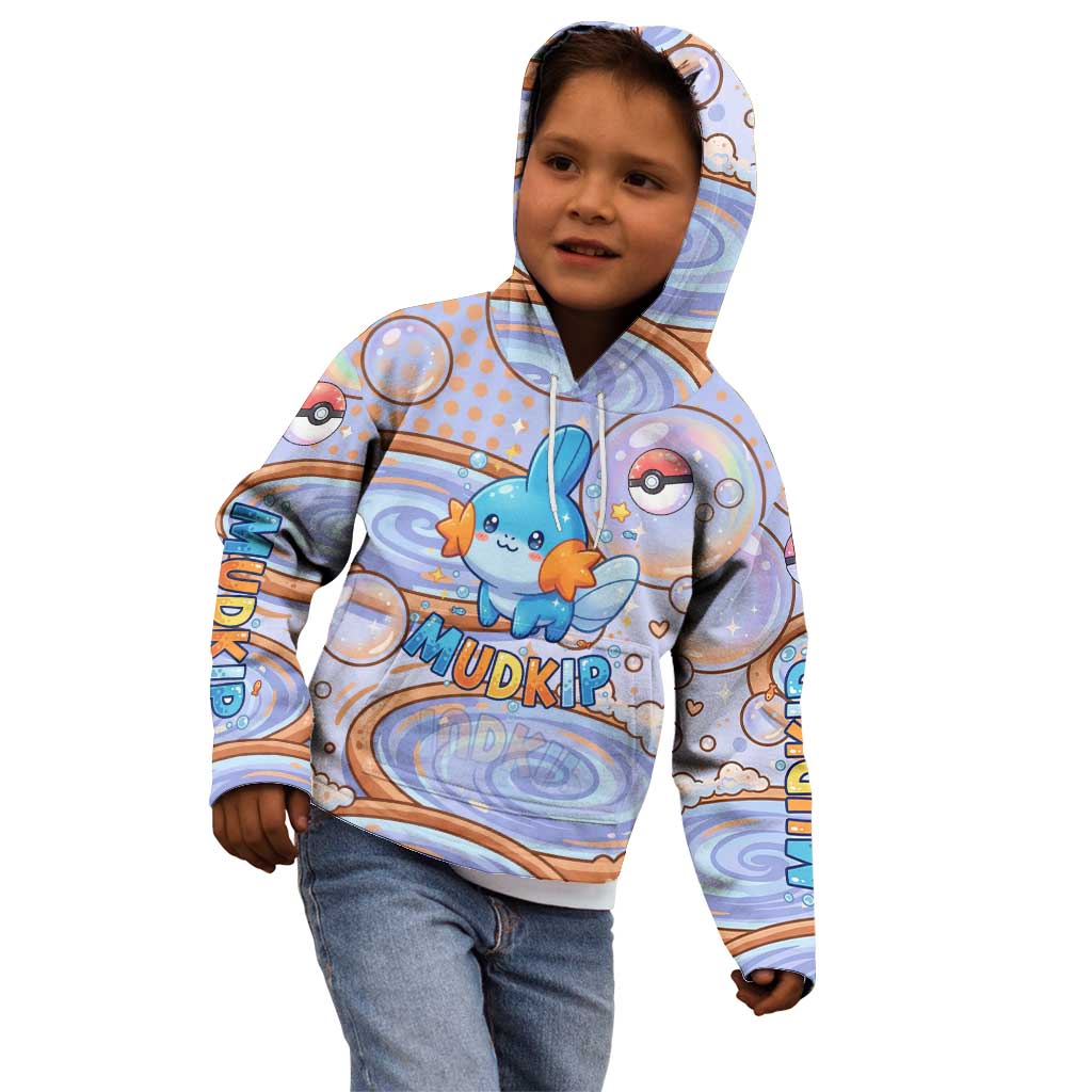 Mudkip Kid Hoodie Playful Pastel Water Bubble Art
