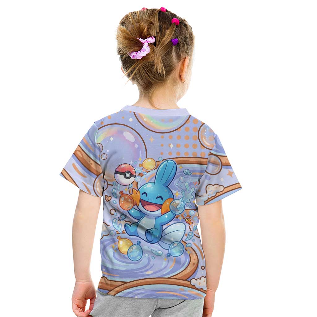 Mudkip Kid T Shirt Playful Pastel Water Bubble Art