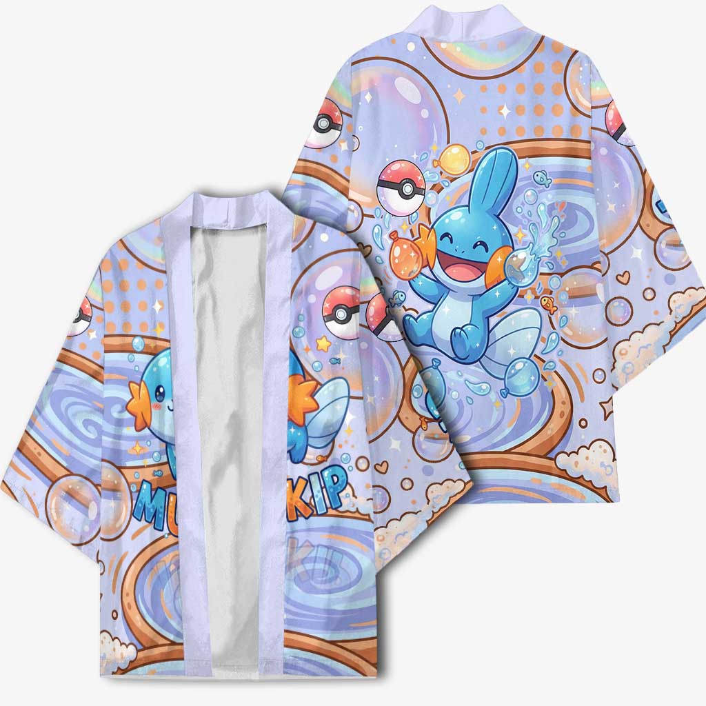 Mudkip Kimono Playful Pastel Water Bubble Art