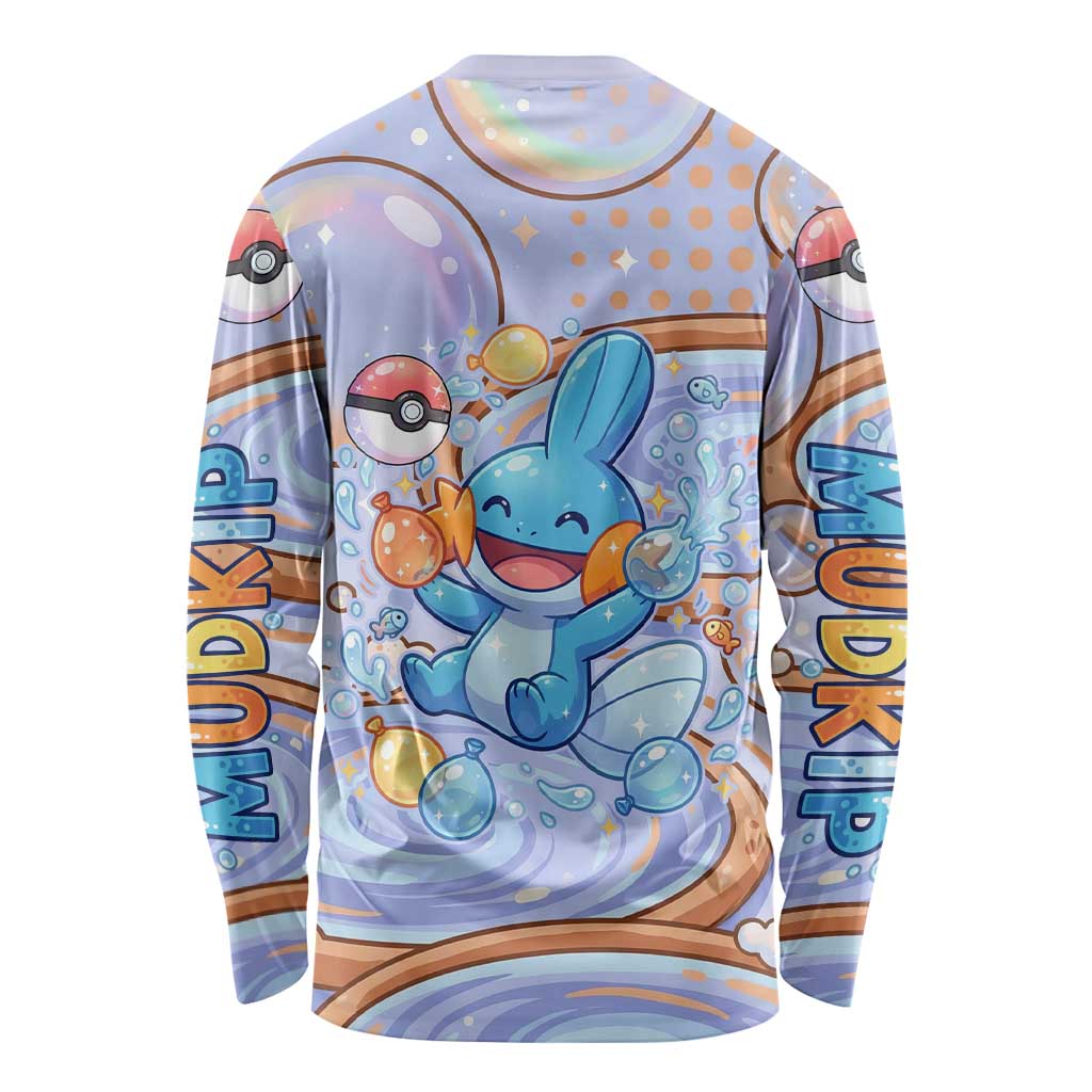 Mudkip Long Sleeve Shirt Playful Pastel Water Bubble Art