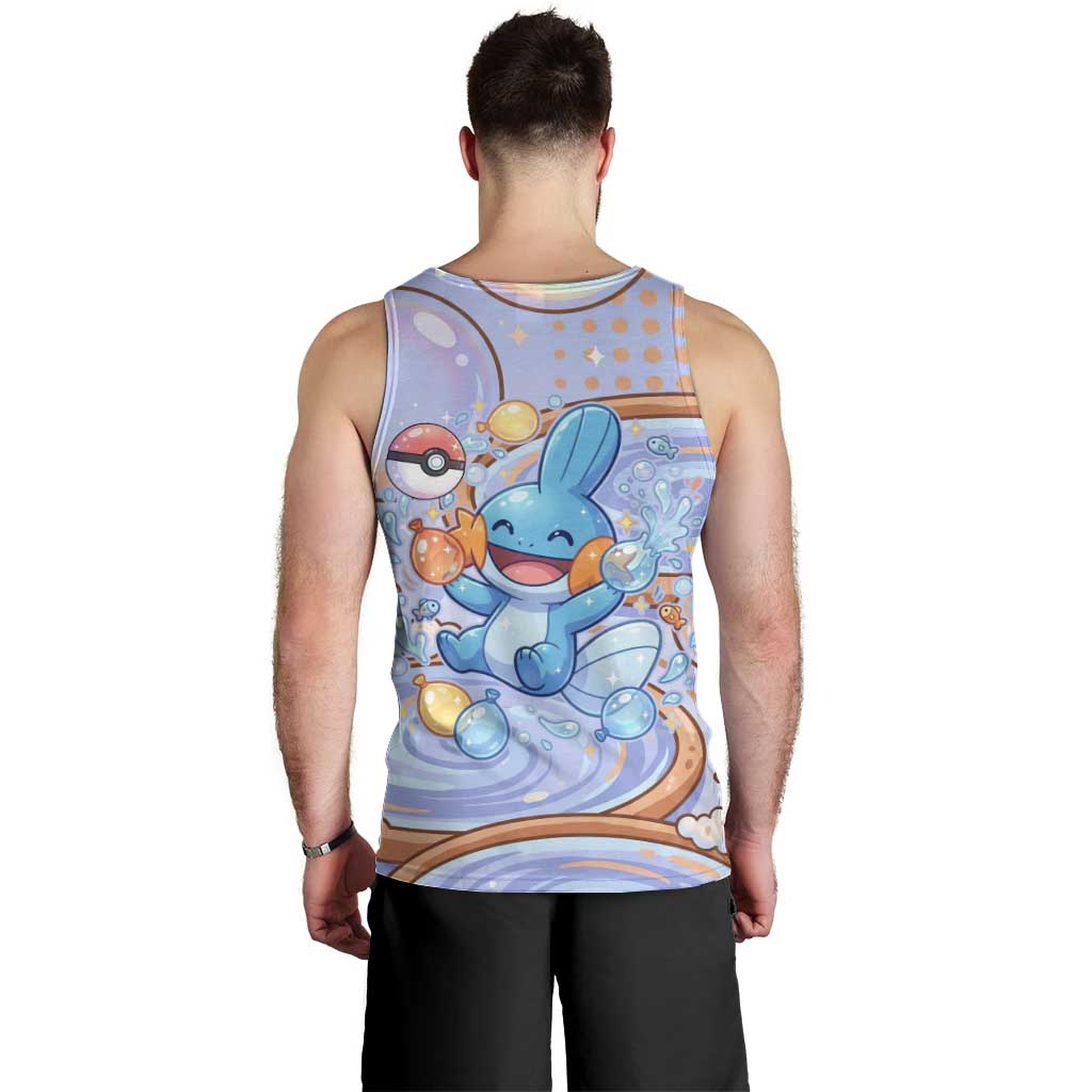 Mudkip Men Tank Top Playful Pastel Water Bubble Art
