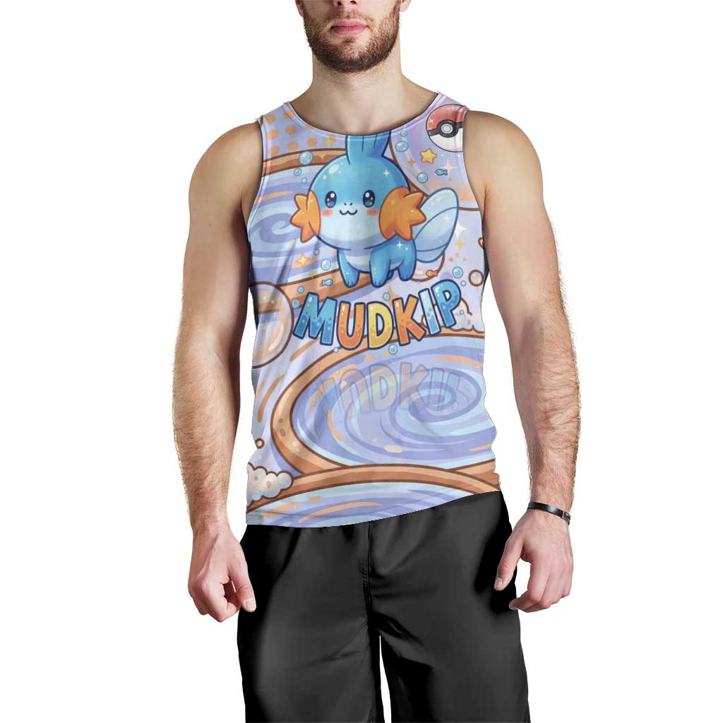 Mudkip Men Tank Top Playful Pastel Water Bubble Art