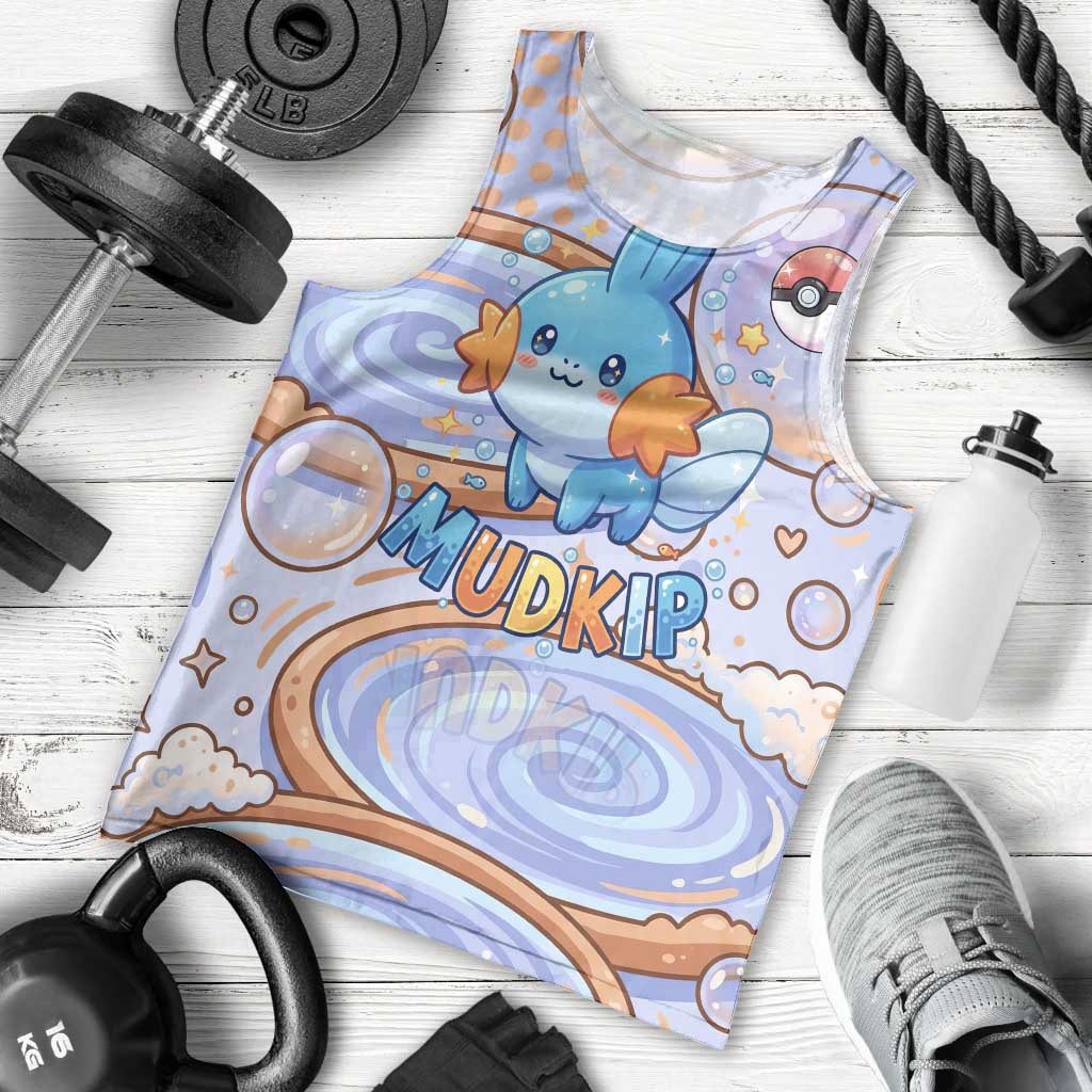 Mudkip Men Tank Top Playful Pastel Water Bubble Art