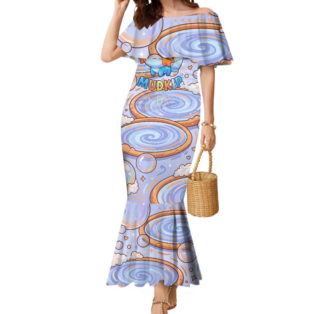 Mudkip Mermaid Dress Playful Pastel Water Bubble Art