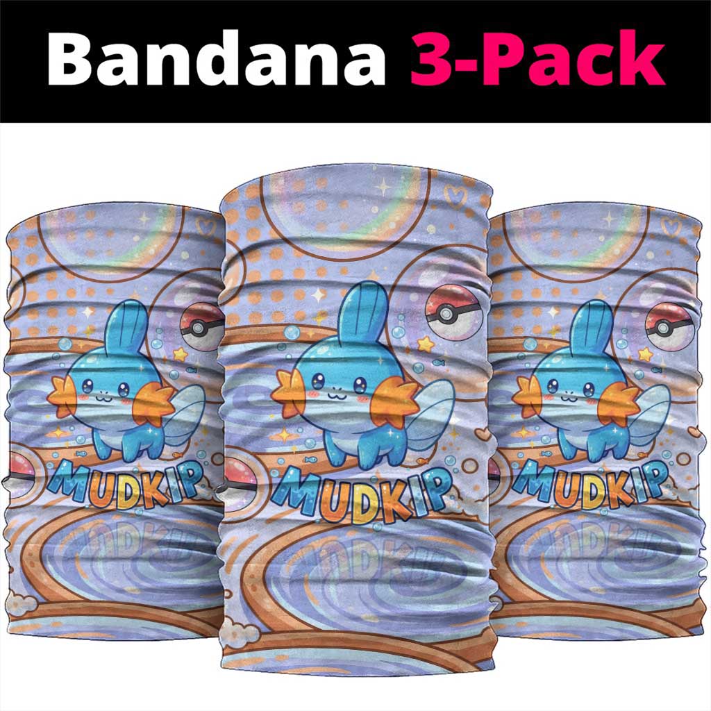 Mudkip Neck Gaiter Playful Pastel Water Bubble Art