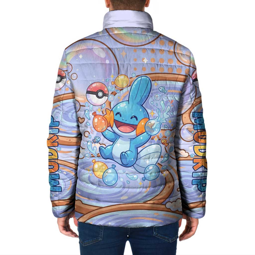 Mudkip Padded Jacket Playful Pastel Water Bubble Art