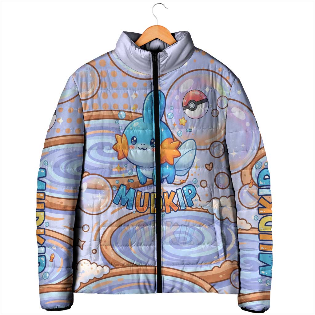 Mudkip Padded Jacket Playful Pastel Water Bubble Art