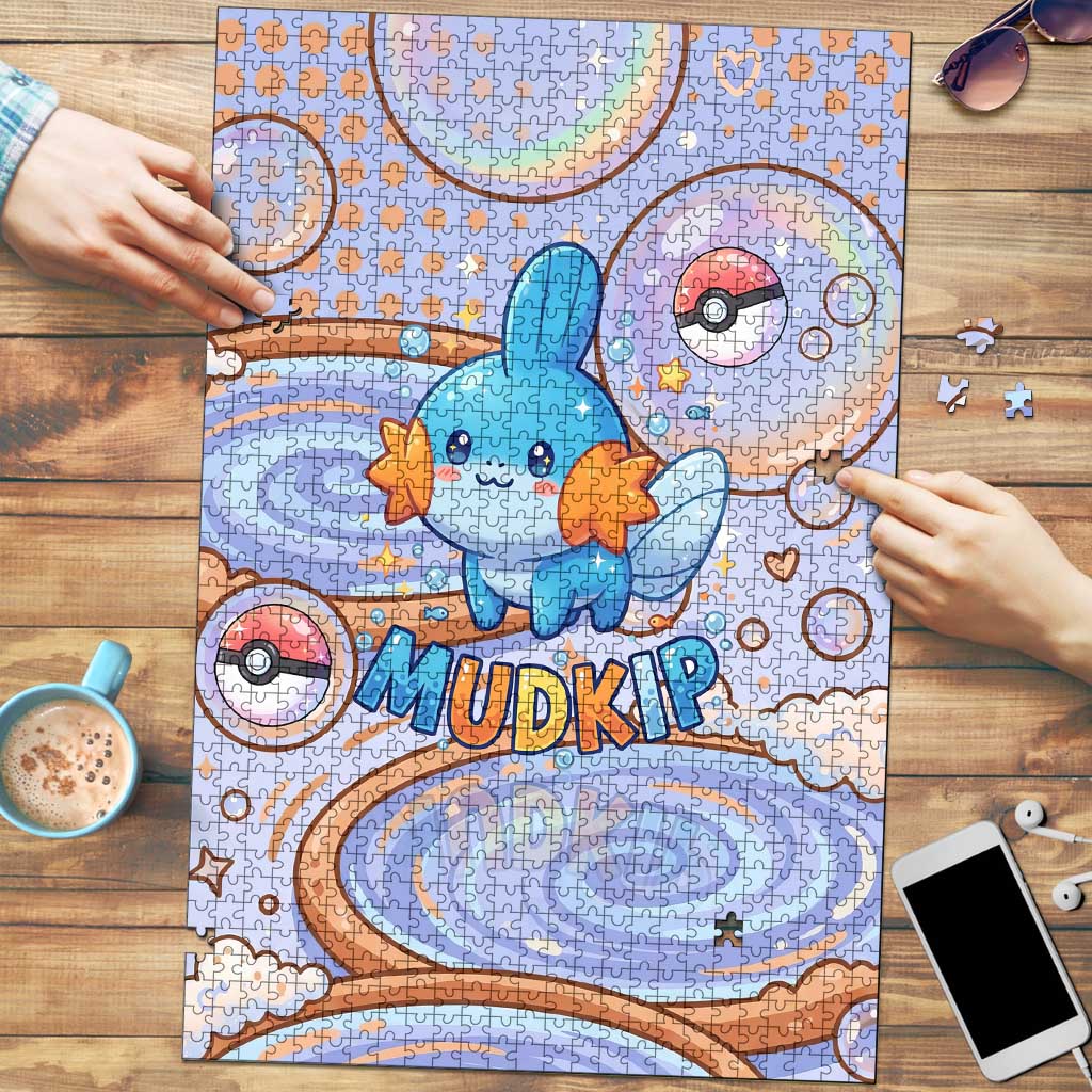 Mudkip Puzzle Playful Pastel Water Bubble Art